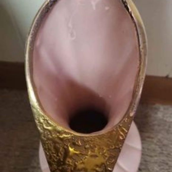 Vintage 1940's-1950's Savory Pink w/ Weeping Gold TexturedGlazed Dipped Pitcher - Picture 4 of 4